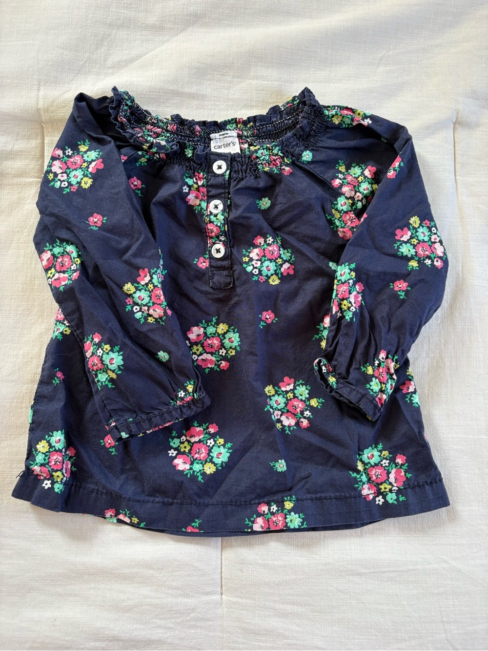 Carter's Navy Floral Long Sleeve top